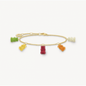 Gold-Plated Bracelet with 5 Colourful Goldbears