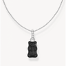 Silver Necklace with Black Goldbears Pendant and Zirconia