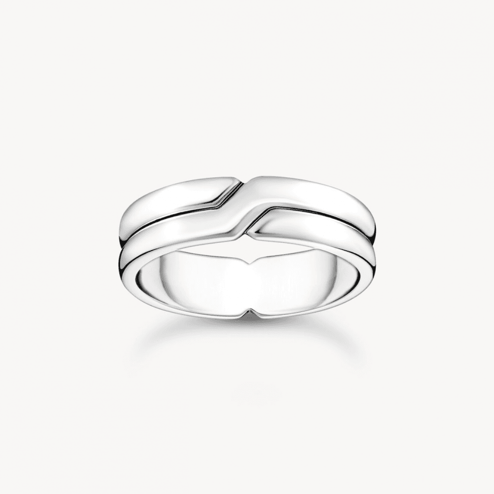 TS Silver Crossed Ring