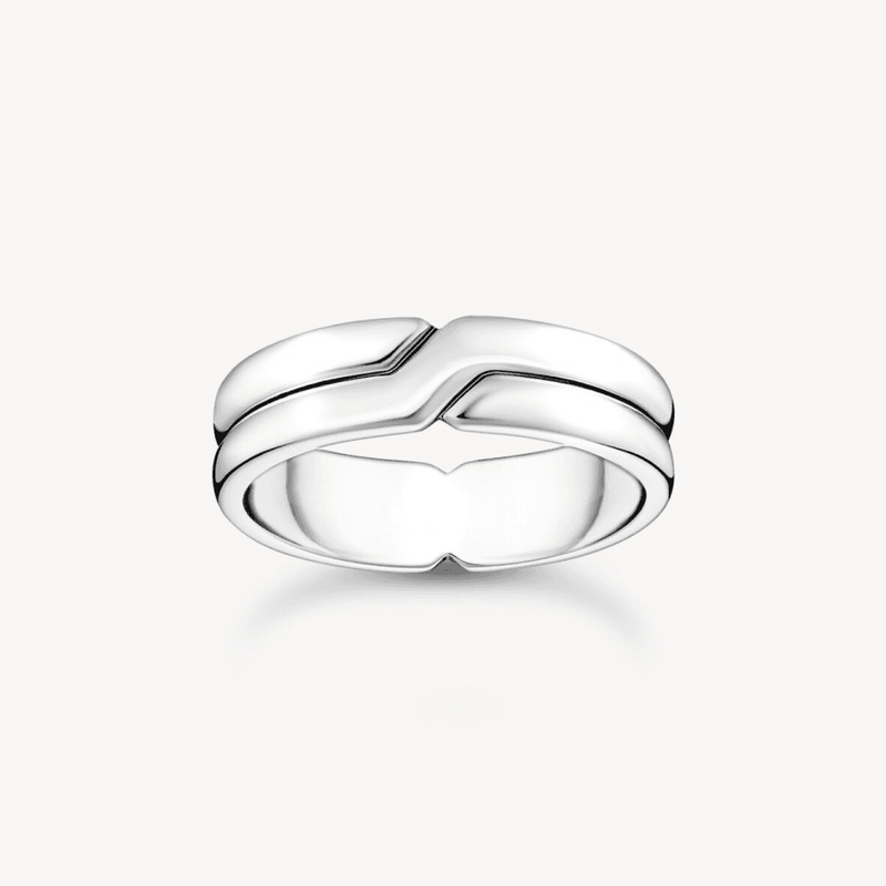 TS Silver Crossed Ring