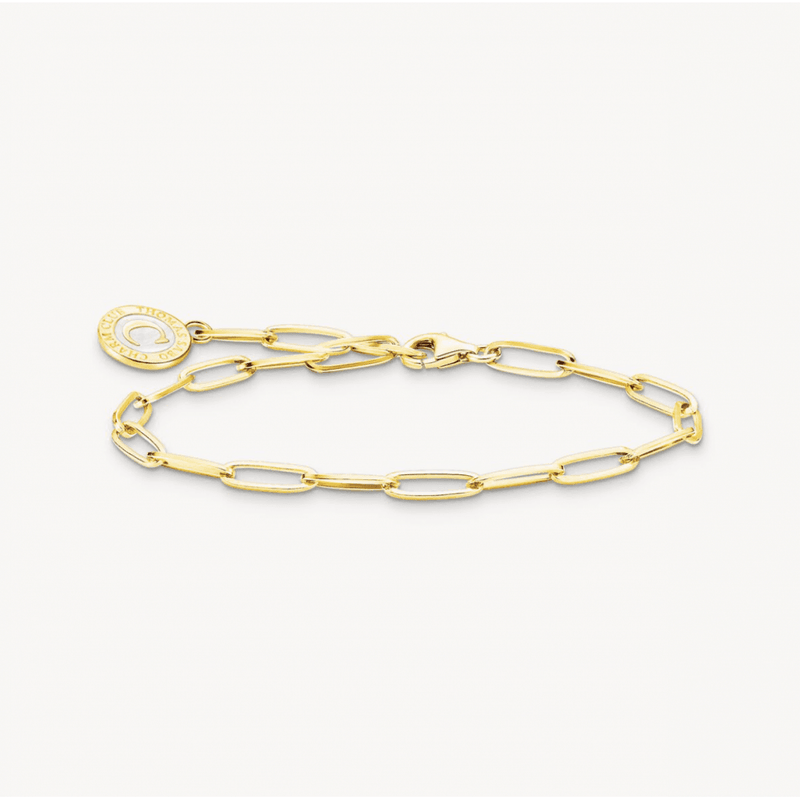 Charm Bracelet with White Coin Gold Plated