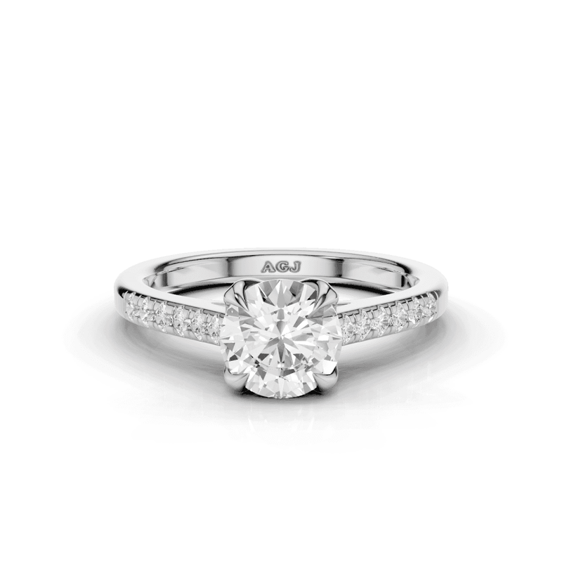 Tulip Round Cut Floral Diamond Ring