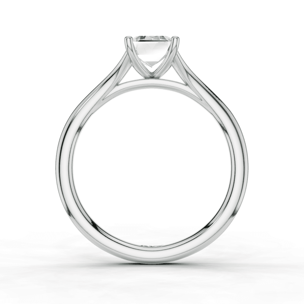 Iris Emerald Cut Diamond Split Shank Solitaire Ring