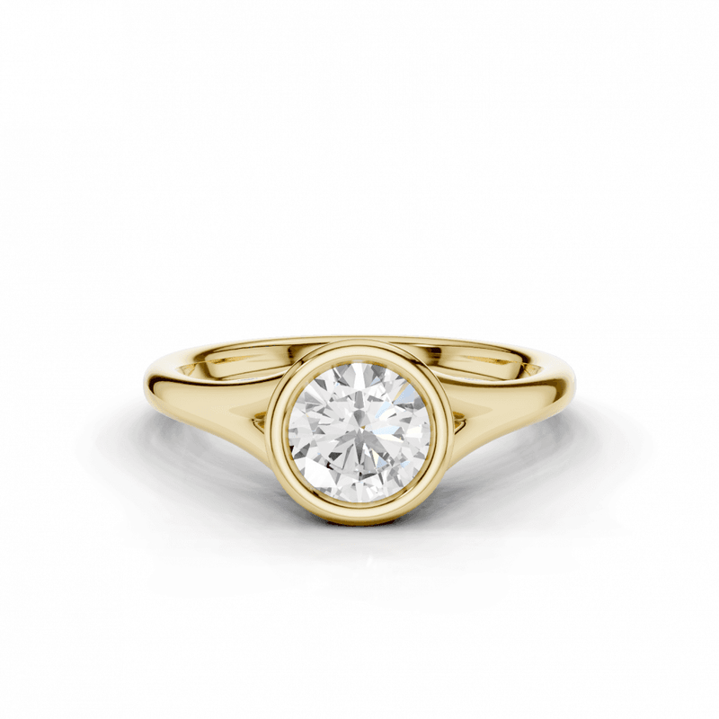 Aster Round Cut Diamond Rubover Solitaire Ring