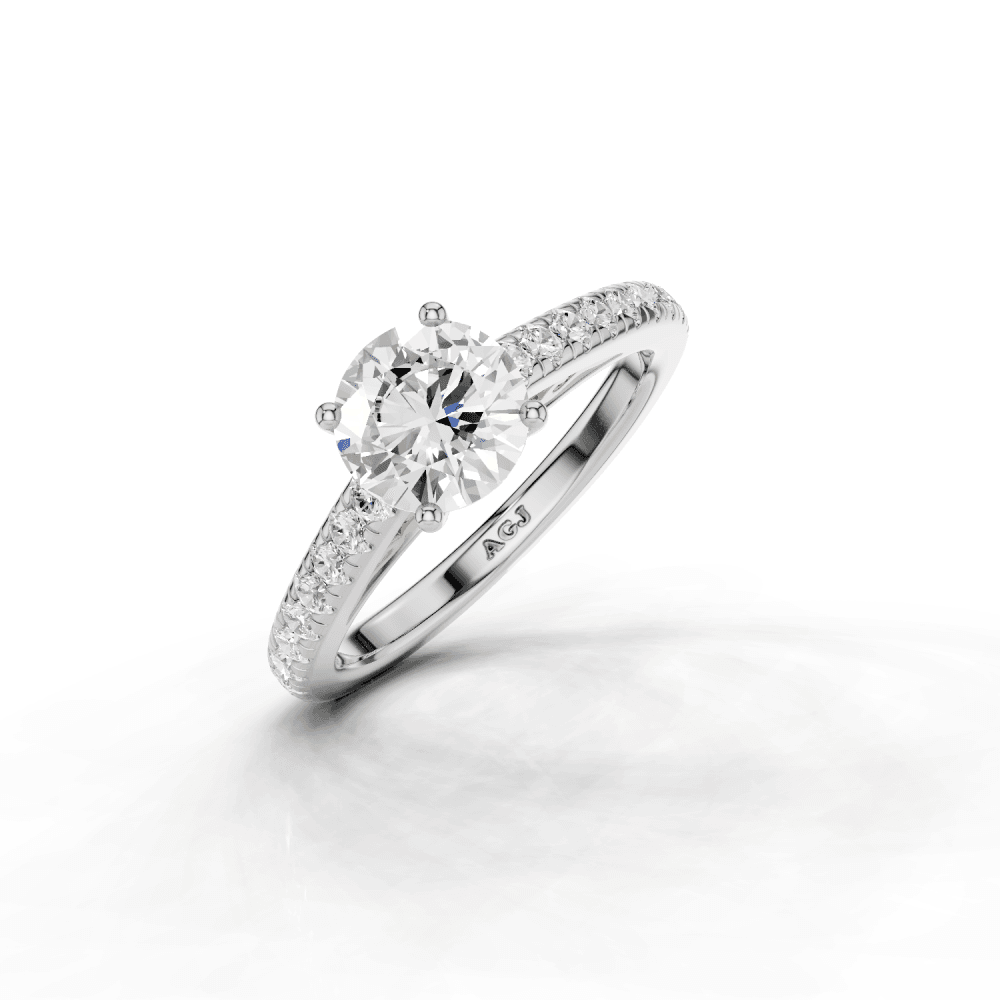 Calla Round Cut Decorative Diamond Solitaire Ring With Hidden Stone