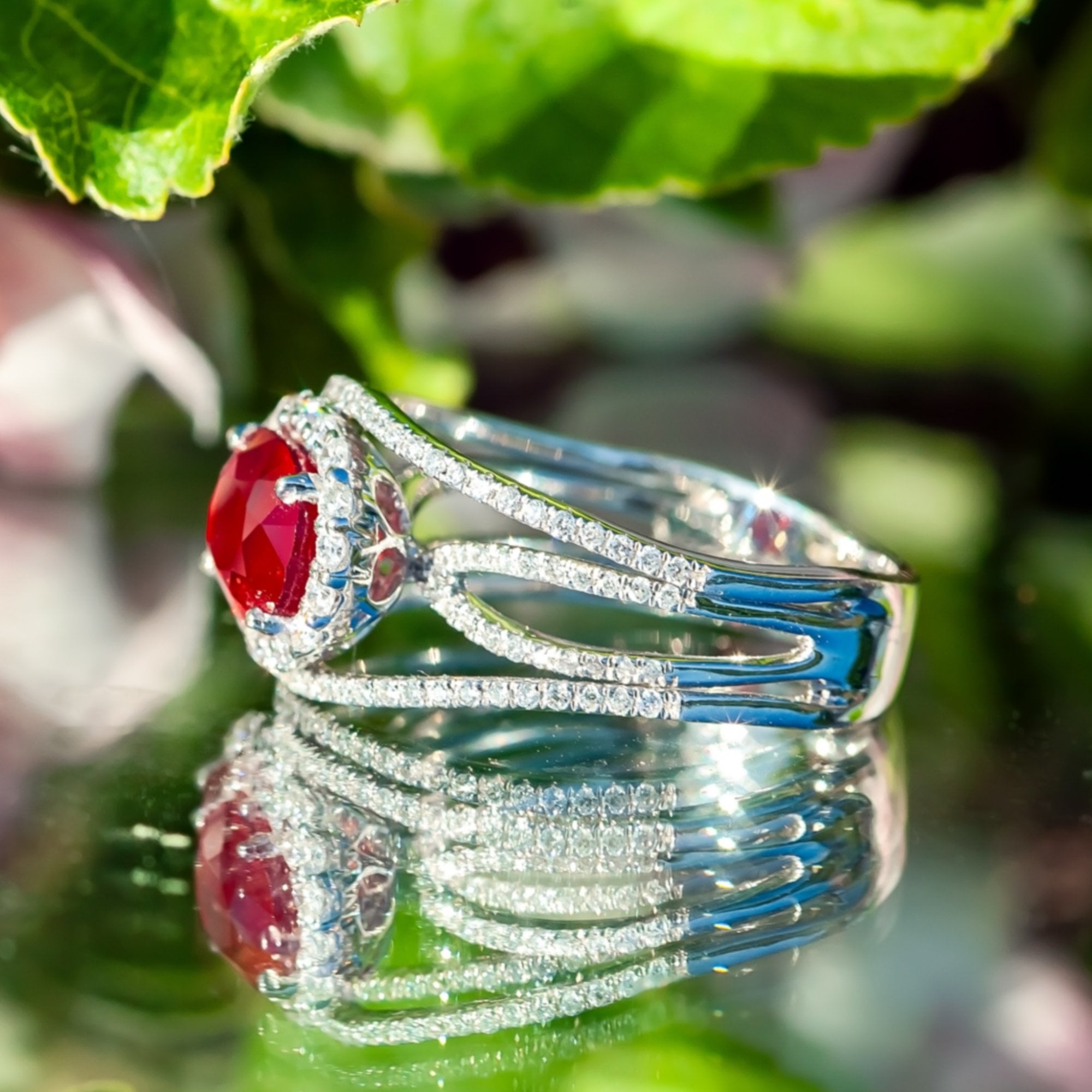 2.77ct Oval Ruby and 0.62ct Diamond Platinum Ring 9.5g