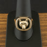 9ct Yellow Gold Wolf Signet Ring Size U 1/2 11.3g
