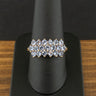 9ct Yellow Gold Blue Stone Cluster Ring Size R 1/2 3.9
