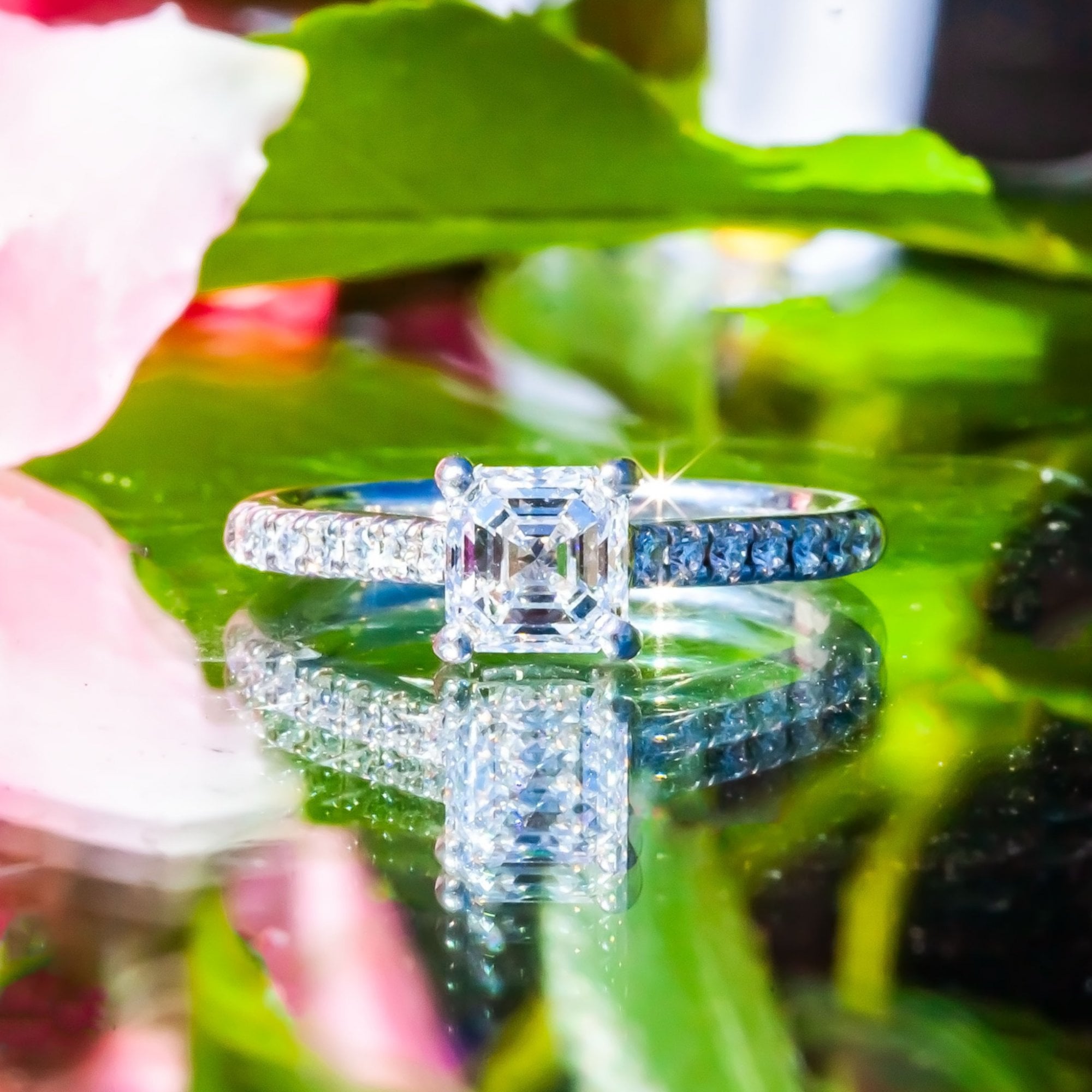 1.01ct E/VS2 Asscher Cut Diamond Ring with GIA Certification