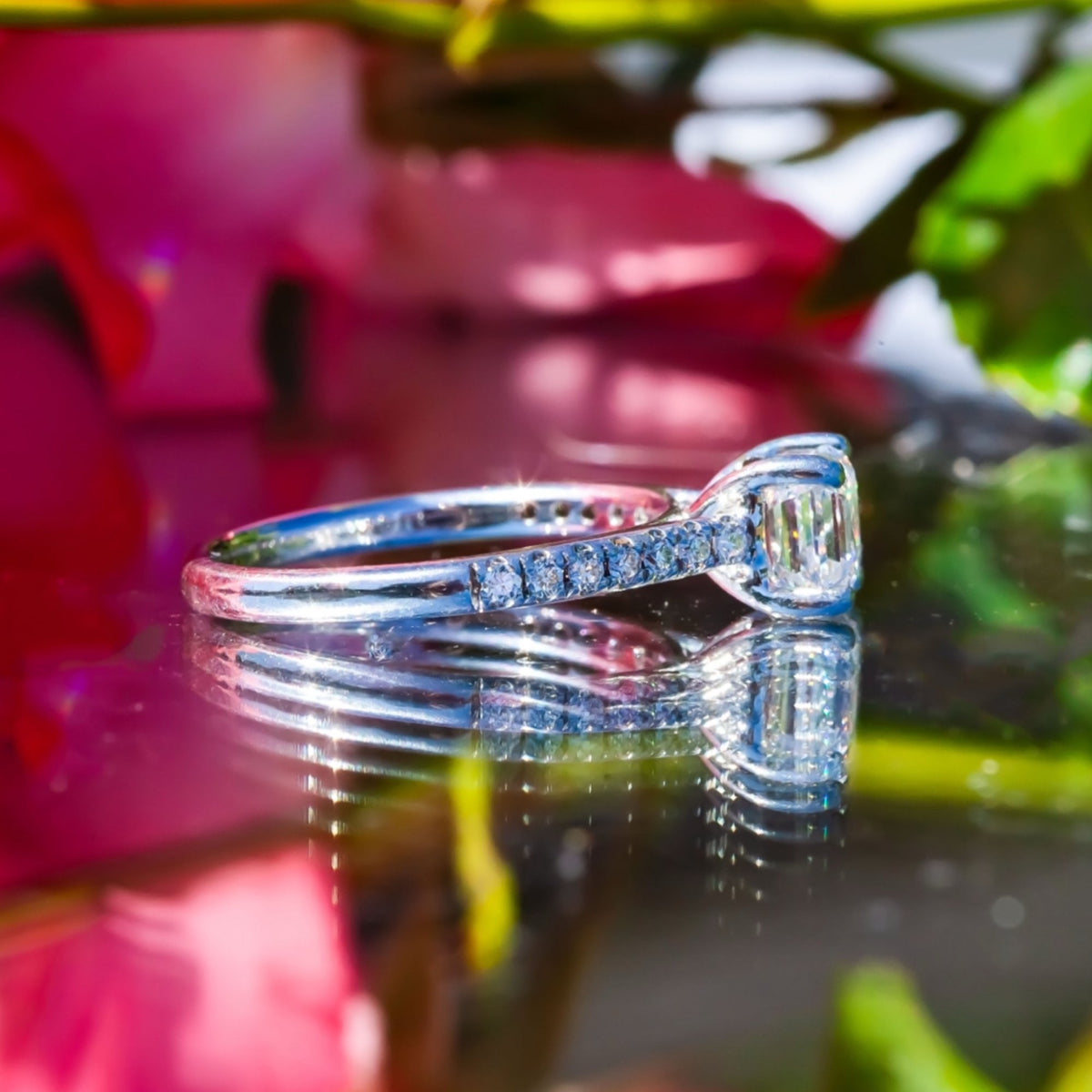 1.01ct E/VS2 Asscher Cut Diamond Ring with GIA Certification