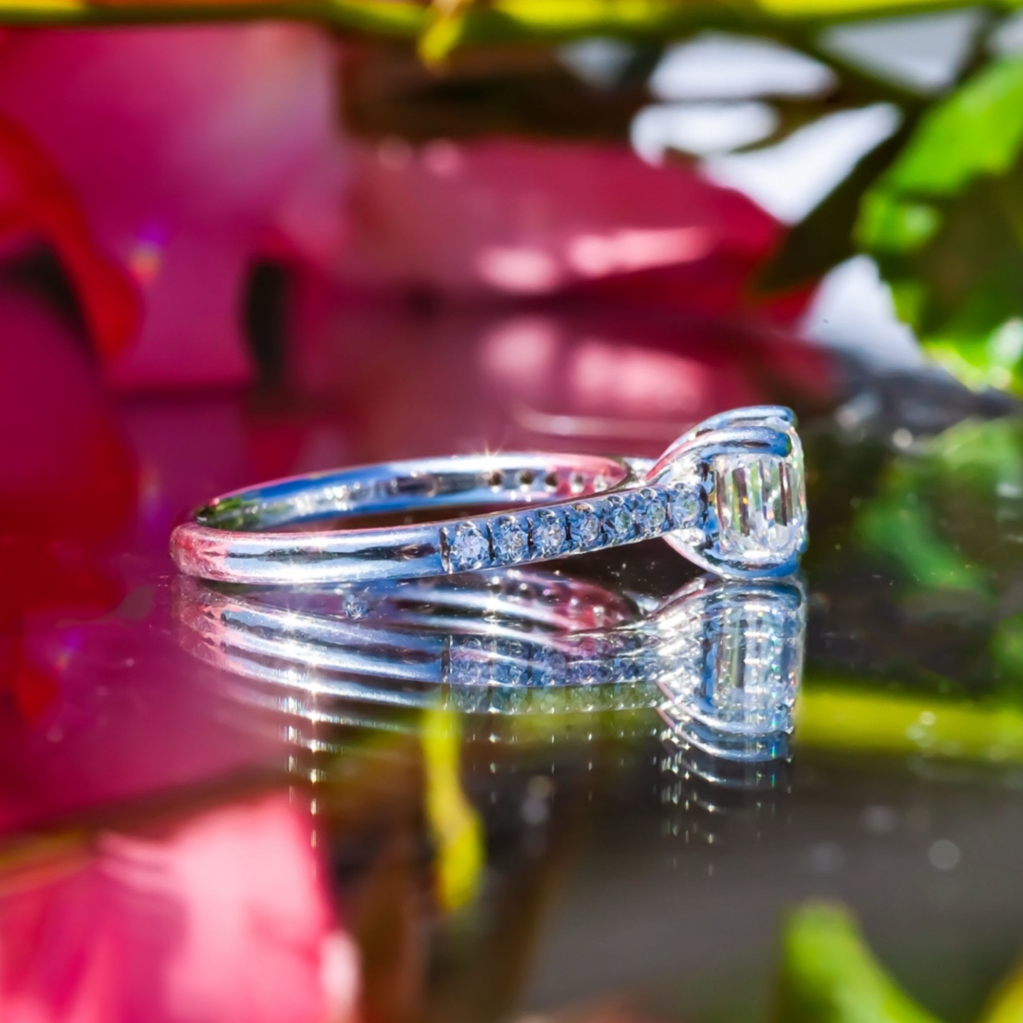 1.01ct E/VS2 Asscher Cut Diamond Ring with GIA Certification
