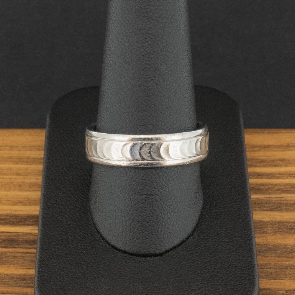 Platinum Patterned 6mm Band Ring Size U 1/2 11g