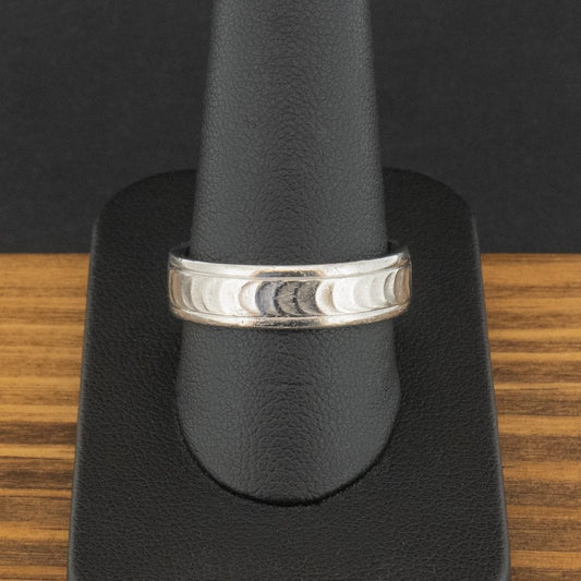 Platinum Patterned 6mm Band Ring Size U 1/2 11g