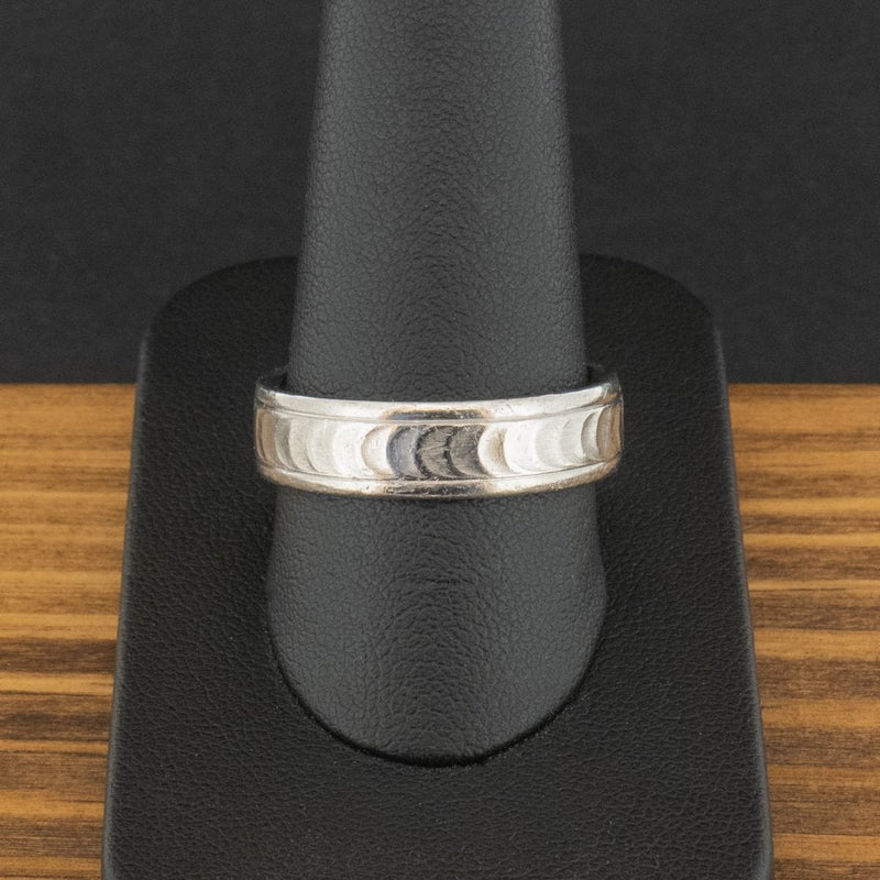 Platinum Patterned 6mm Band Ring Size U 1/2 11g