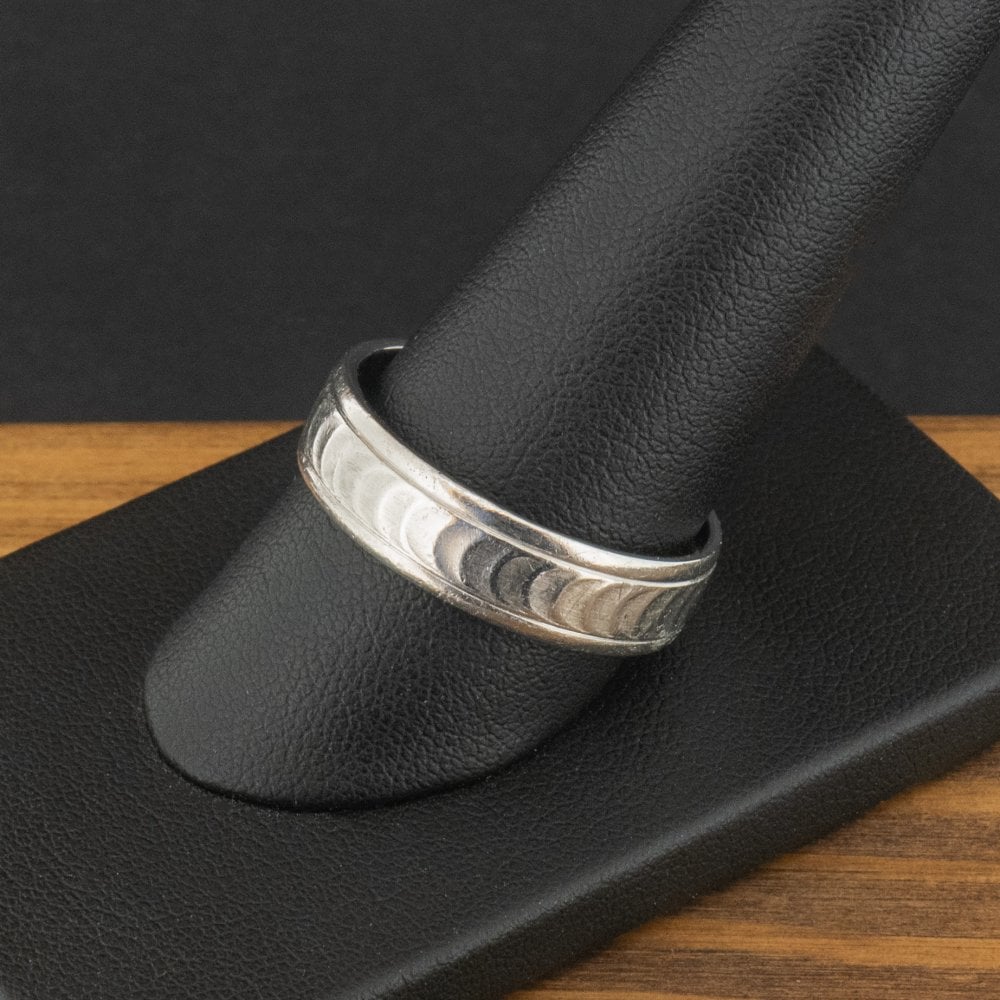 Platinum Patterned 6mm Band Ring Size U 1/2 11g