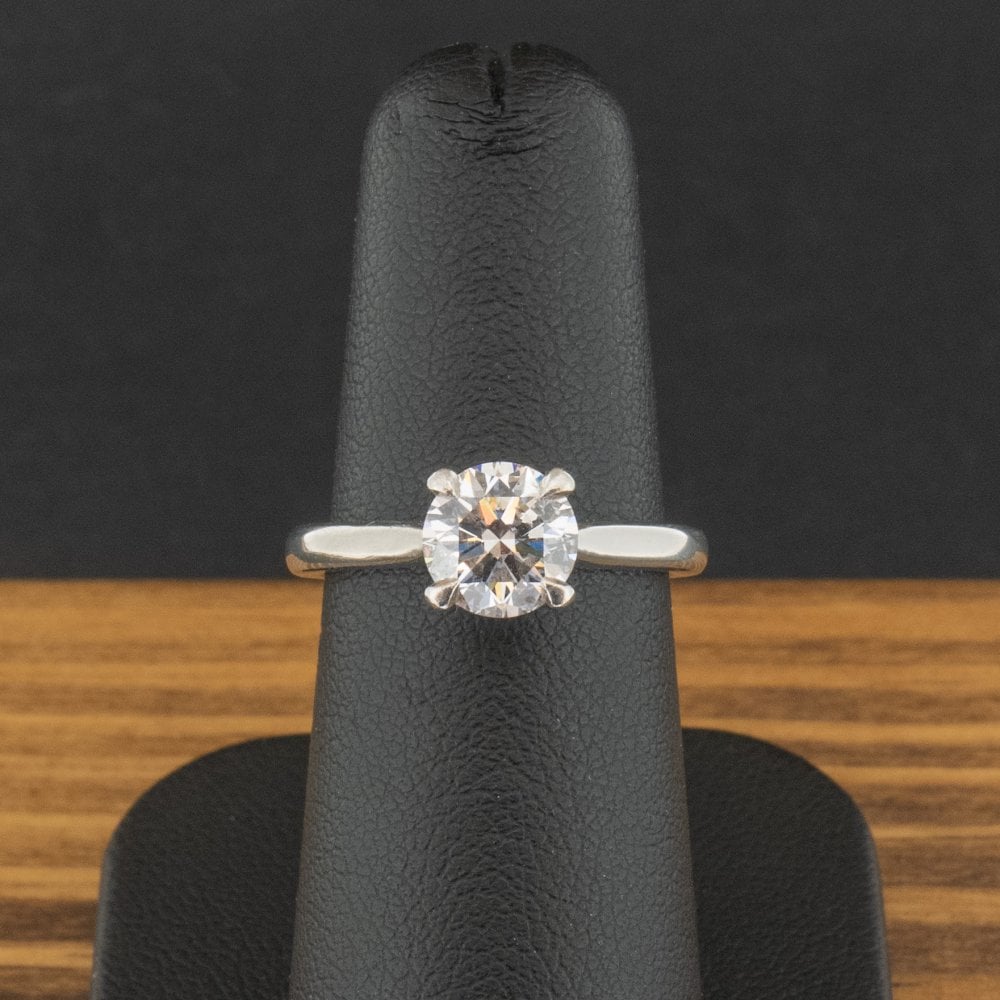 Platinum 1.27ct Lab Diamond Solitaire Ring Size K 4.9g