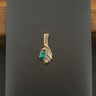 9ct Yellow Gold Lab Created Emerald and Diamond Pendant 0.9g