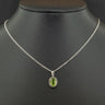 9ct White Gold Peridot Pendant 16 Inch Necklace 3.1g
