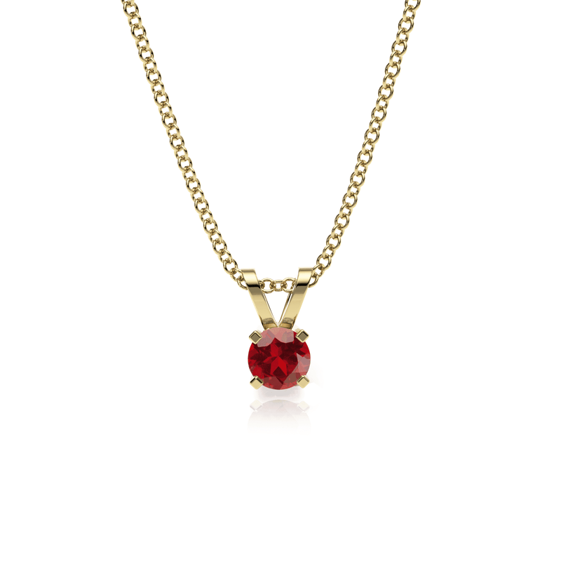 9ct Gold Garnet Pendant Necklace