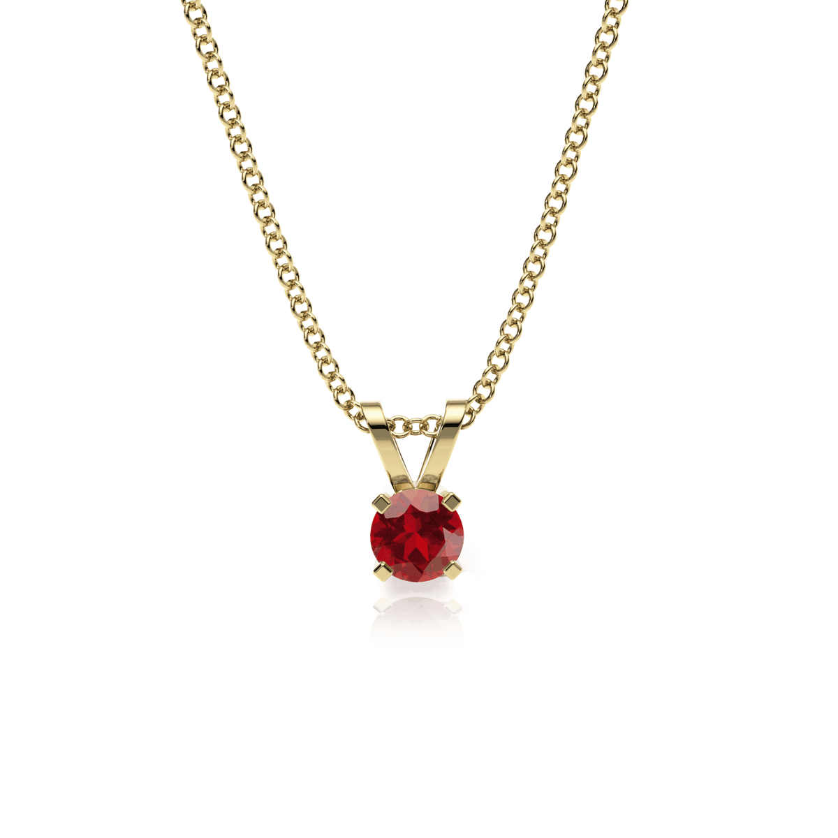 9ct Gold Garnet Pendant Necklace