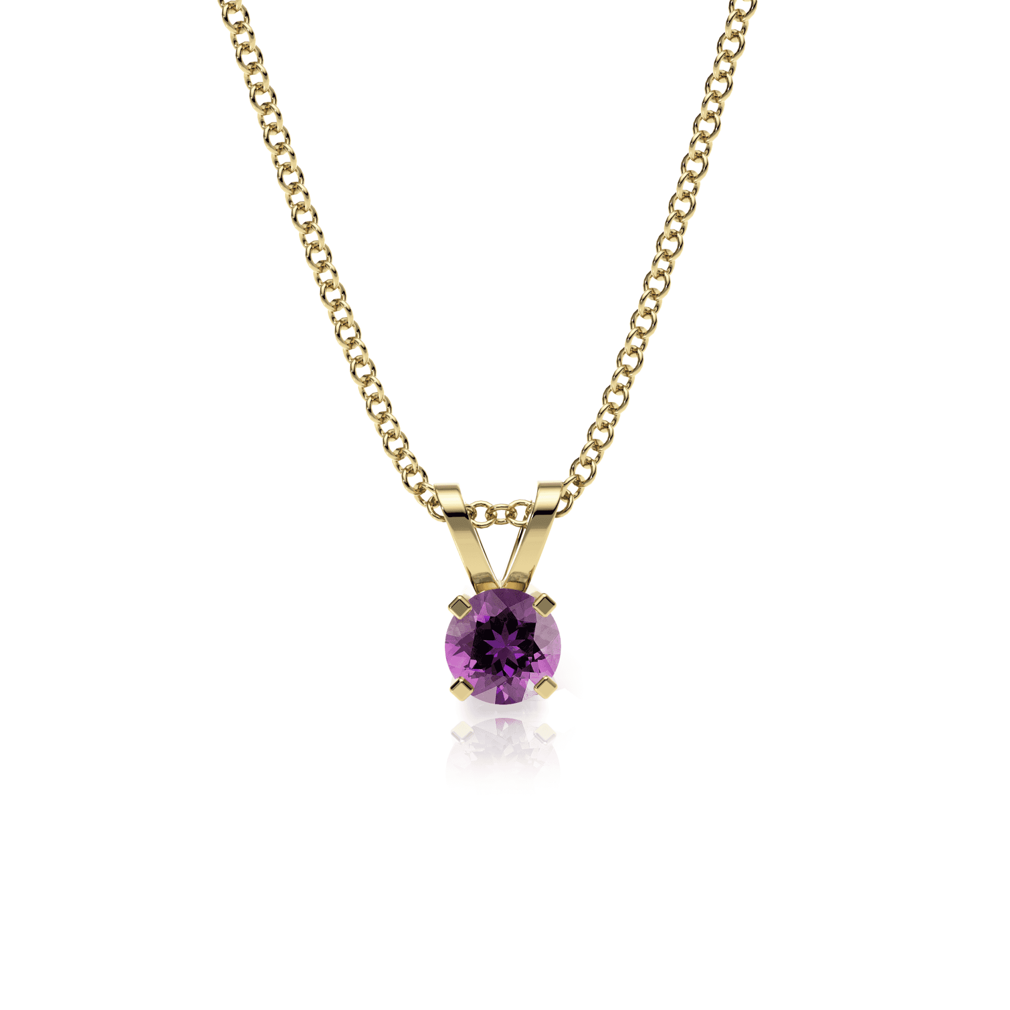 9ct Gold Amethyst Pendant Necklace