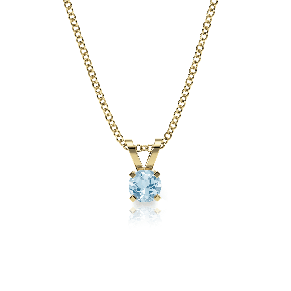 9ct Gold Aquamarine Pendant Necklace