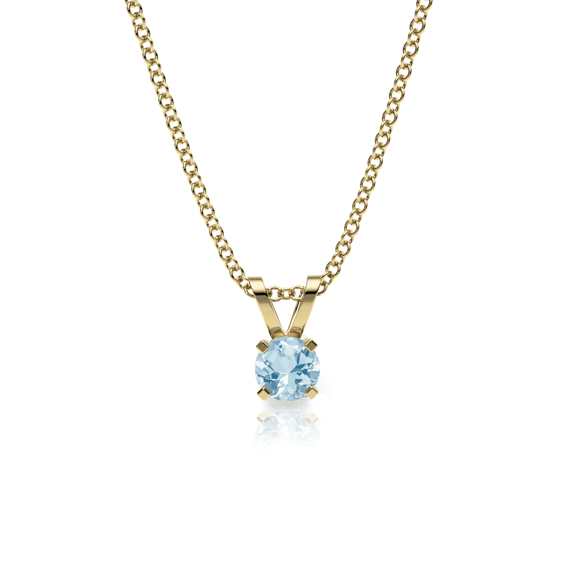 9ct Gold Aquamarine Pendant Necklace