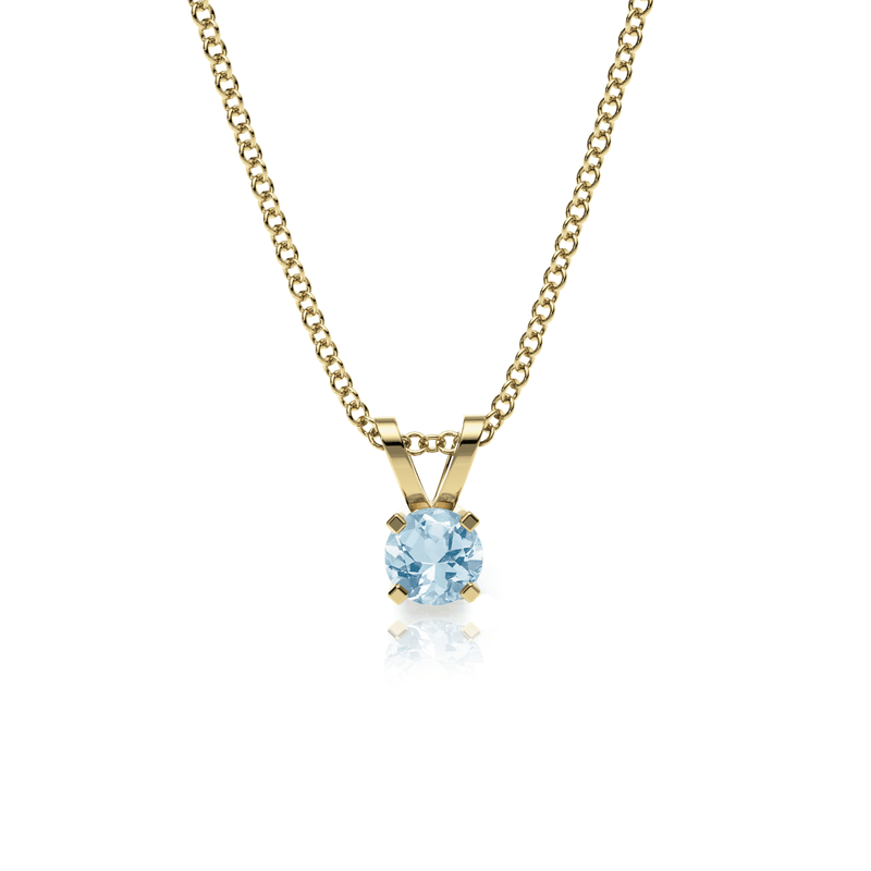 9ct Gold Aquamarine Pendant Necklace