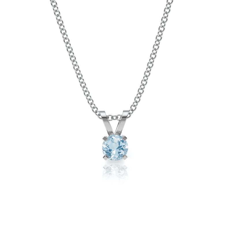 9ct Gold Aquamarine Pendant Necklace