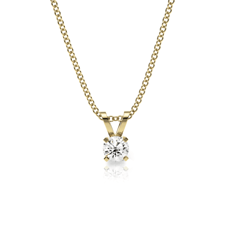 9ct Gold Lab Diamond Pendant Necklace
