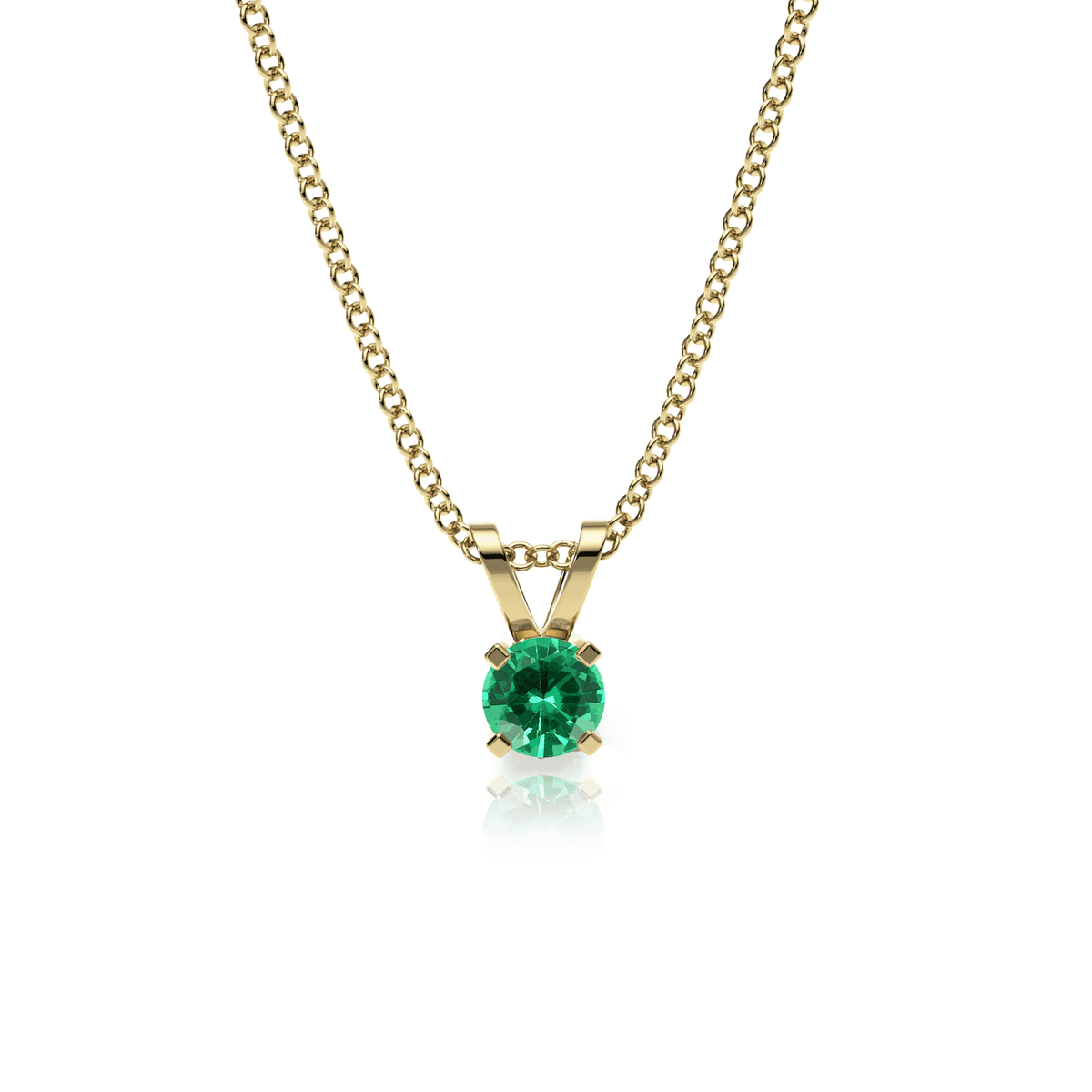 9ct Gold Emerald Pendant Necklace