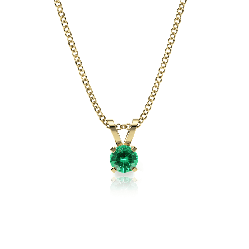 9ct Gold Emerald Pendant Necklace