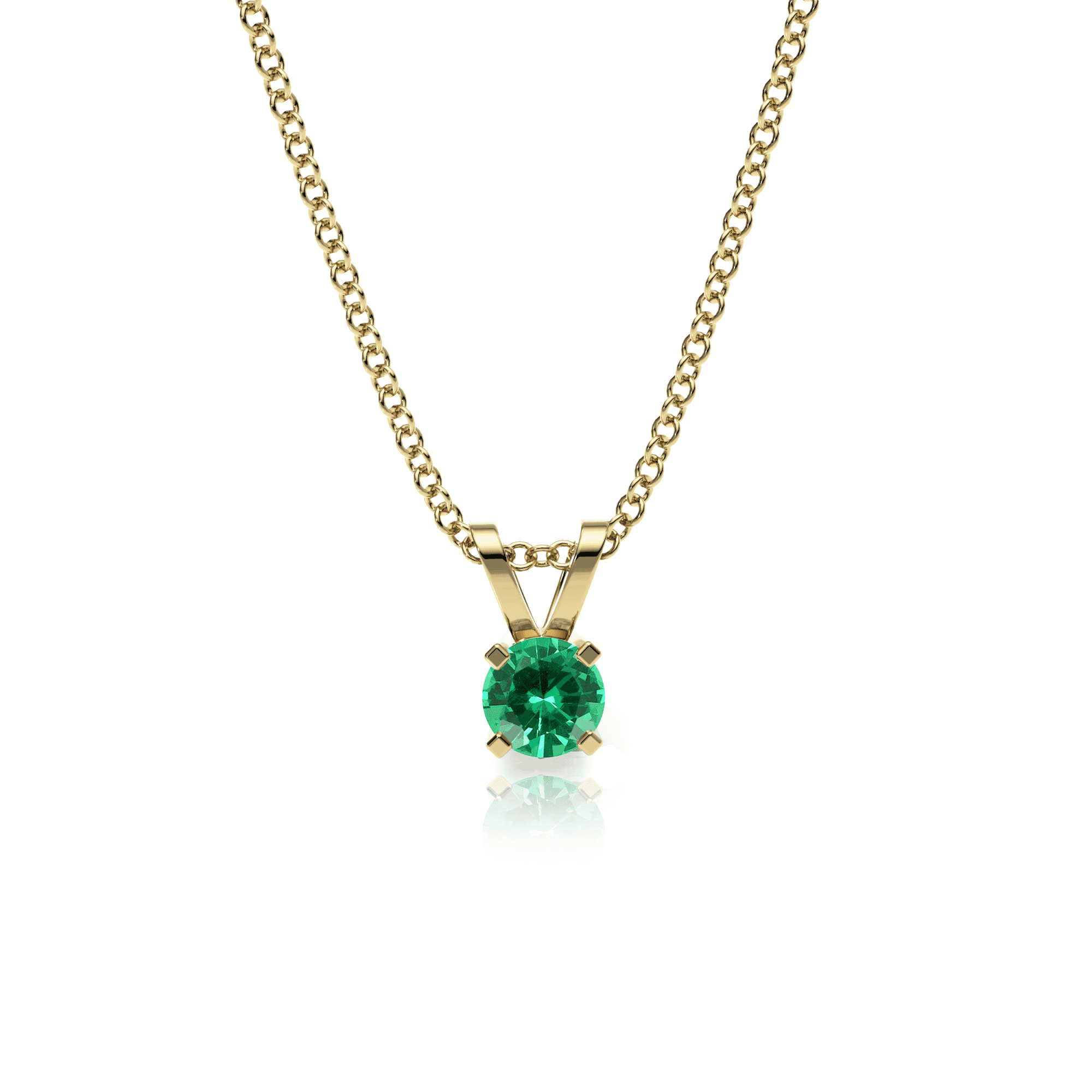 9ct Gold Emerald Pendant Necklace
