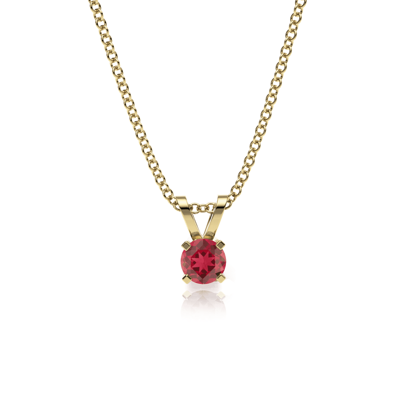 9ct Gold Ruby Pendant Necklace