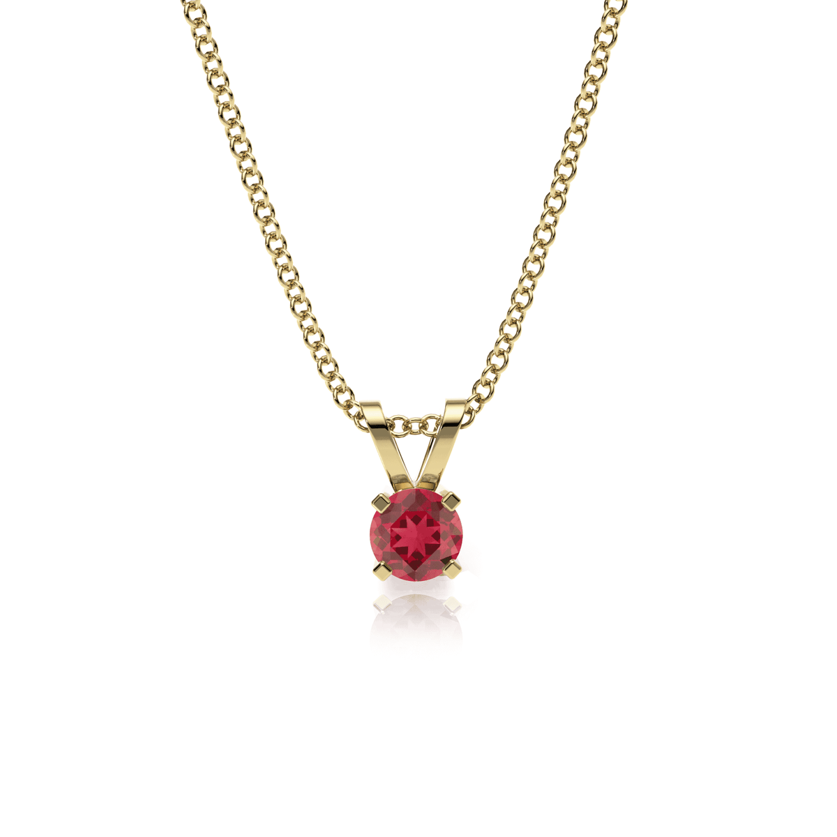 9ct Gold Ruby Pendant Necklace