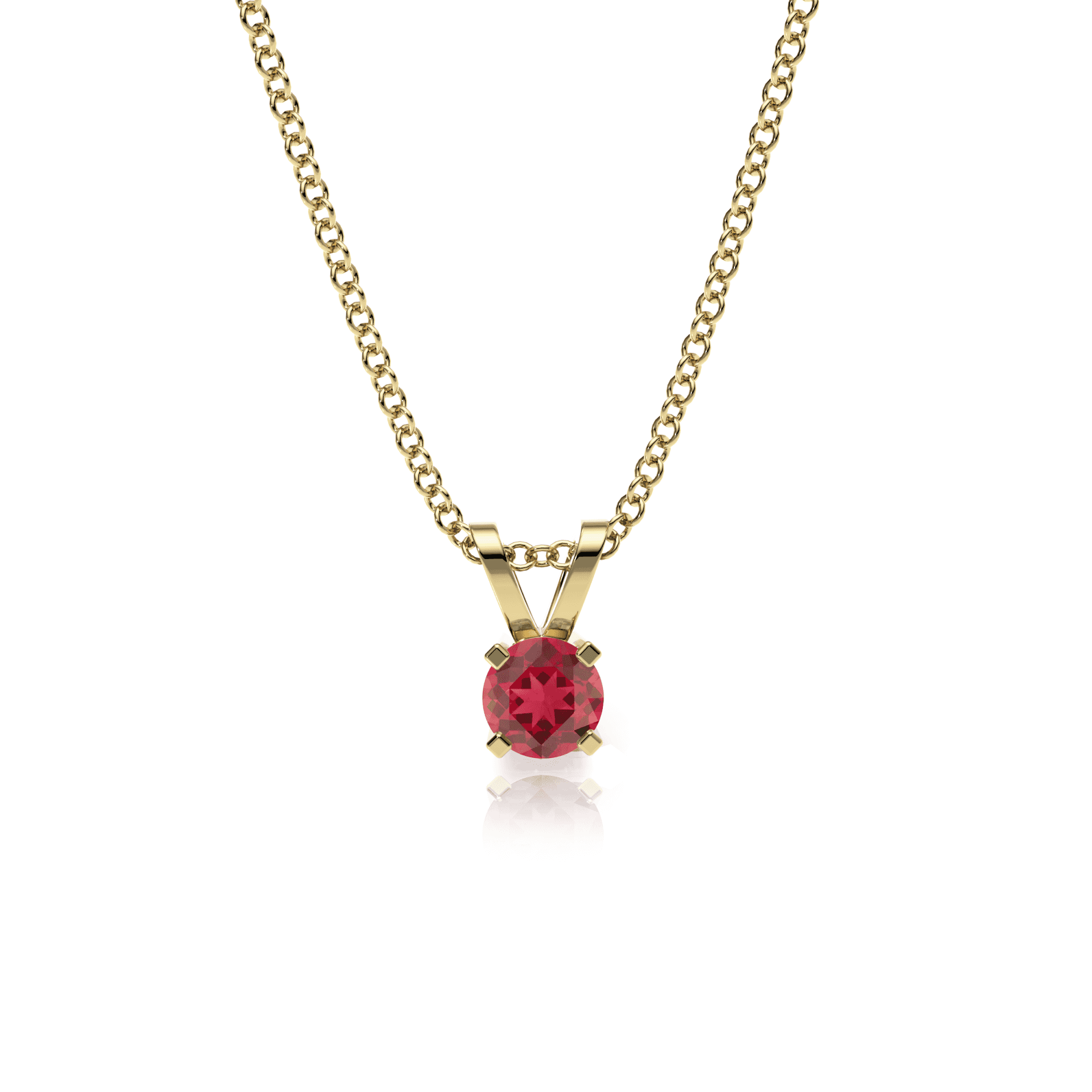 9ct Gold Ruby Pendant Necklace