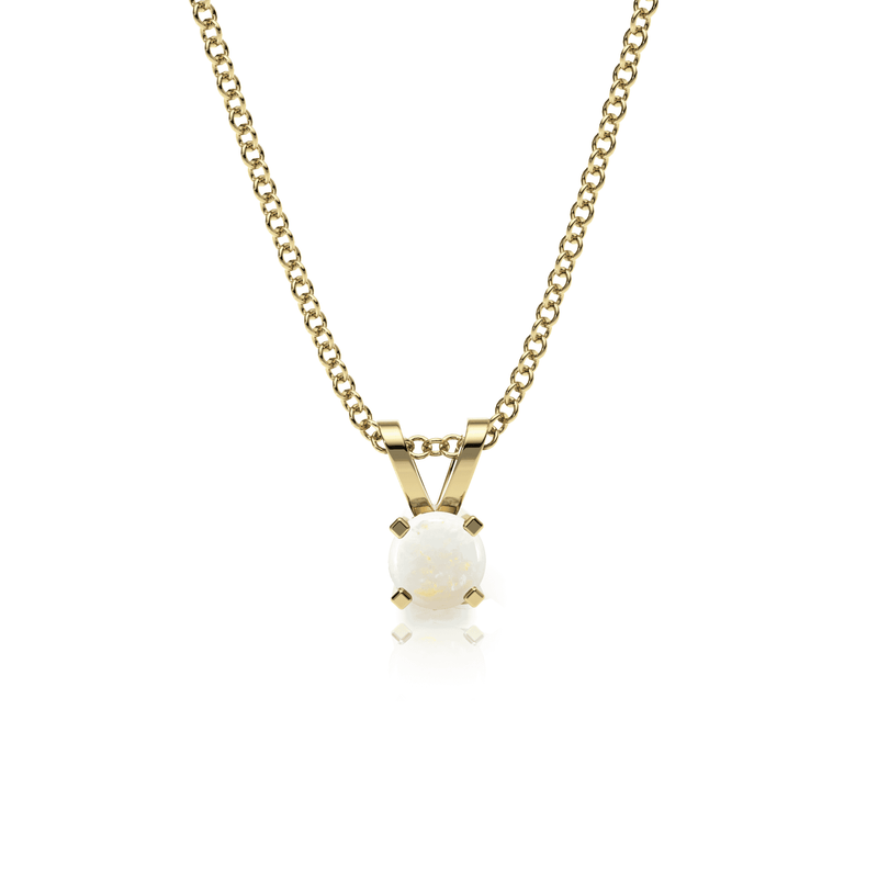 9ct Gold Opal Pendant Necklace