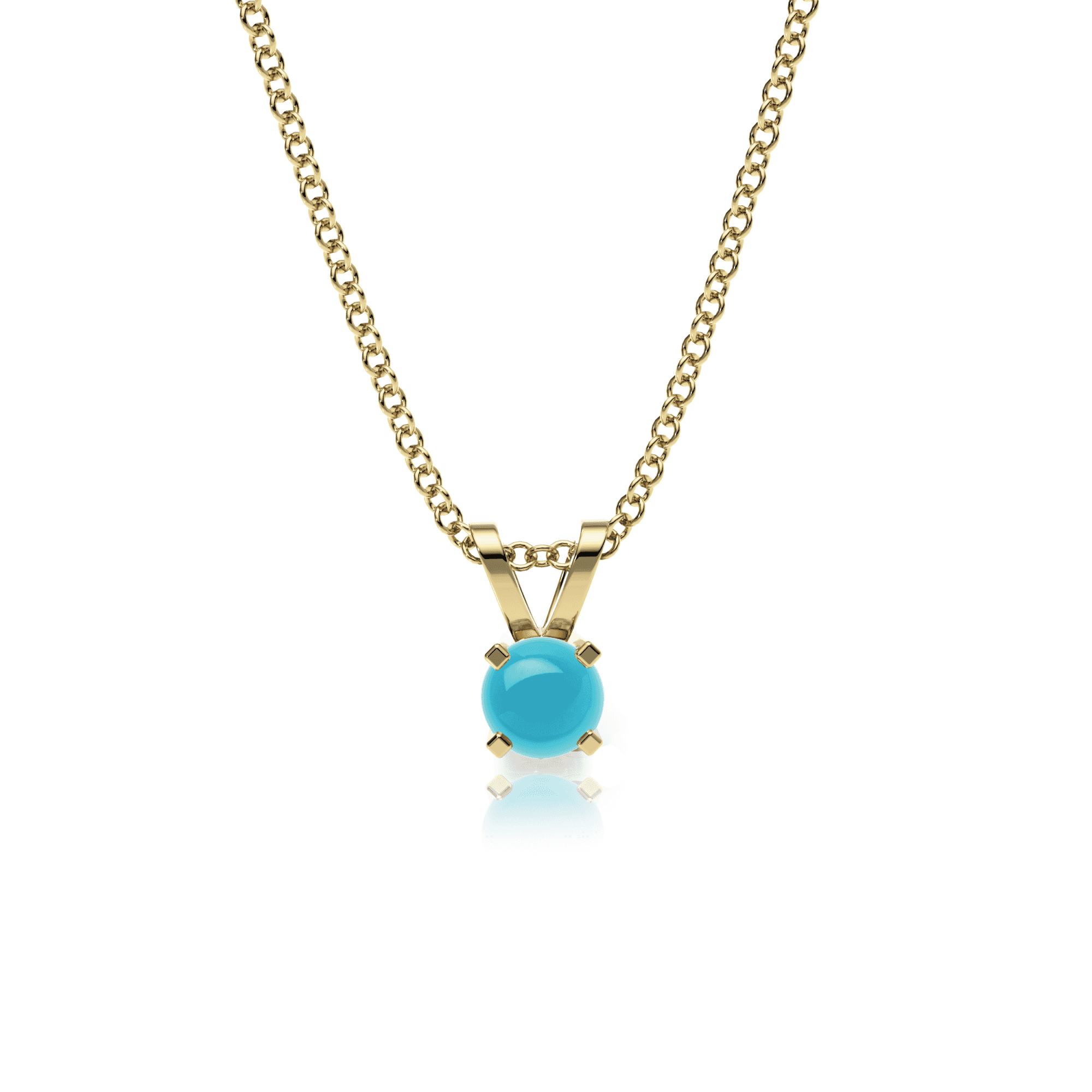 9ct Gold Turquoise Pendant Necklace