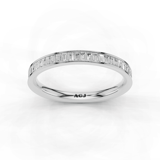 Baguette Cut Diamond Channel Set Band 2.4mm