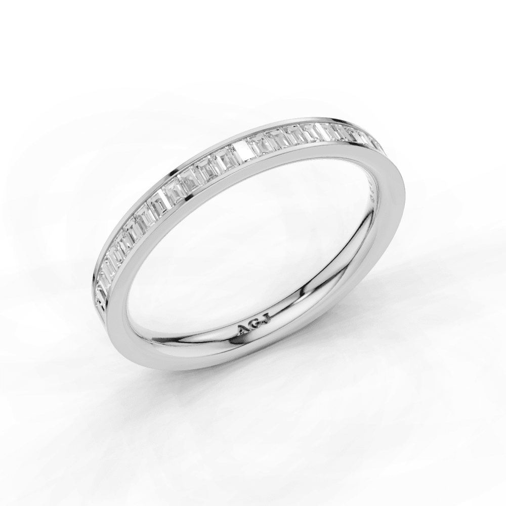 Baguette Cut Diamond Channel Set Band 2.4mm
