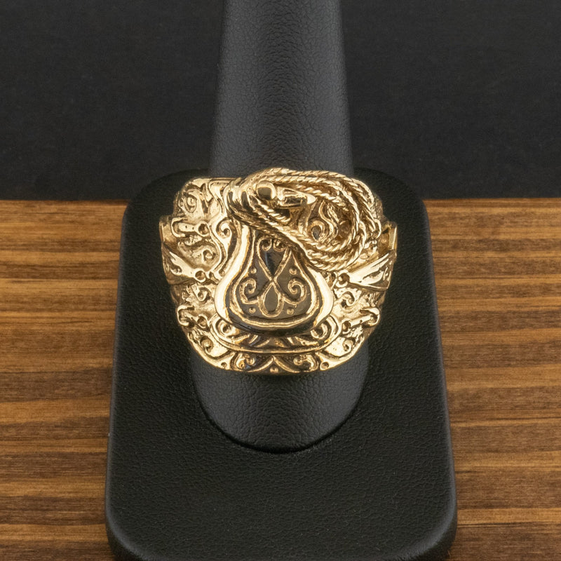 9ct Yellow Gold Heavy Saddle Ring Size Z+1 25.2g