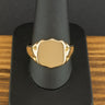 9ct Yellow Gold Shield Signet Ring Size X1/2 11.1g