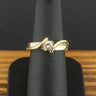 14ct Yellow Gold 0.33ct Diamond Solitaire Twist Ring Size L 5.7g