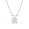 Princess Cut Diamond 4 Claw Bezel Pendant Necklace
