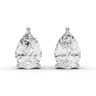 Pear Cut Diamond 4 Claw Stud Earrings