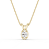 Oval Cut Diamond 4 Claw Bezel Pendant Necklace