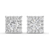 Square Cluster 1ct Round Diamond Stud Earrings