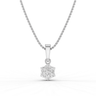 7 Stone Diamond Flower Cluster Pendant Necklace