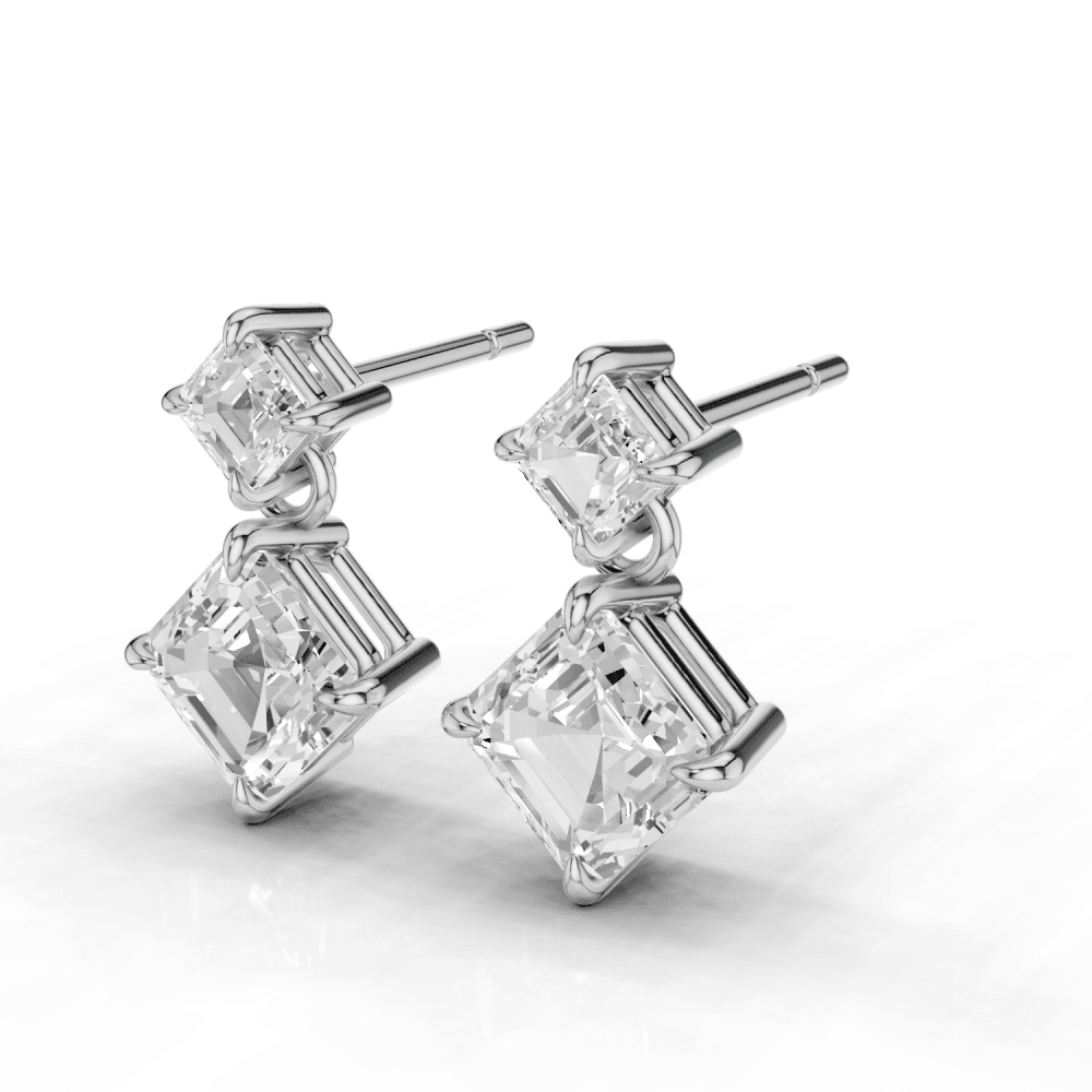 2.5ct Asscher Drop Earrings