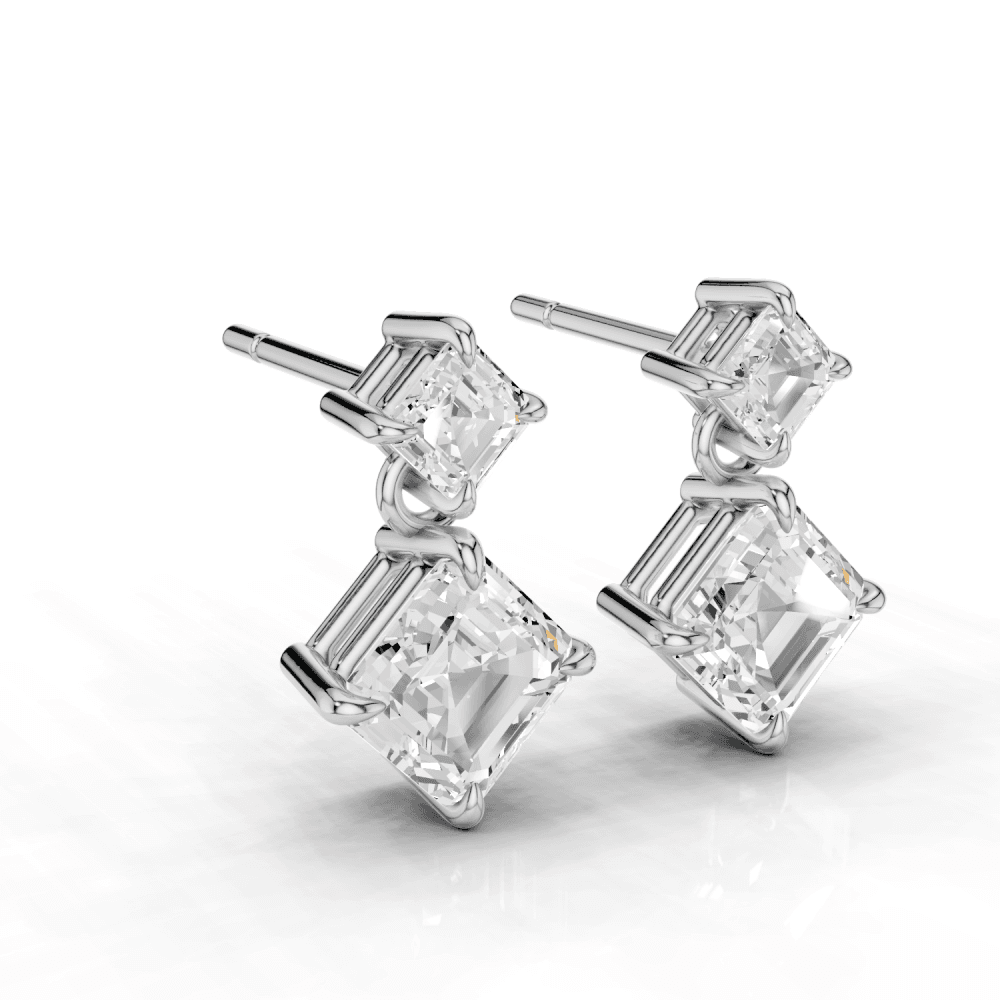 2.5ct Asscher Drop Earrings
